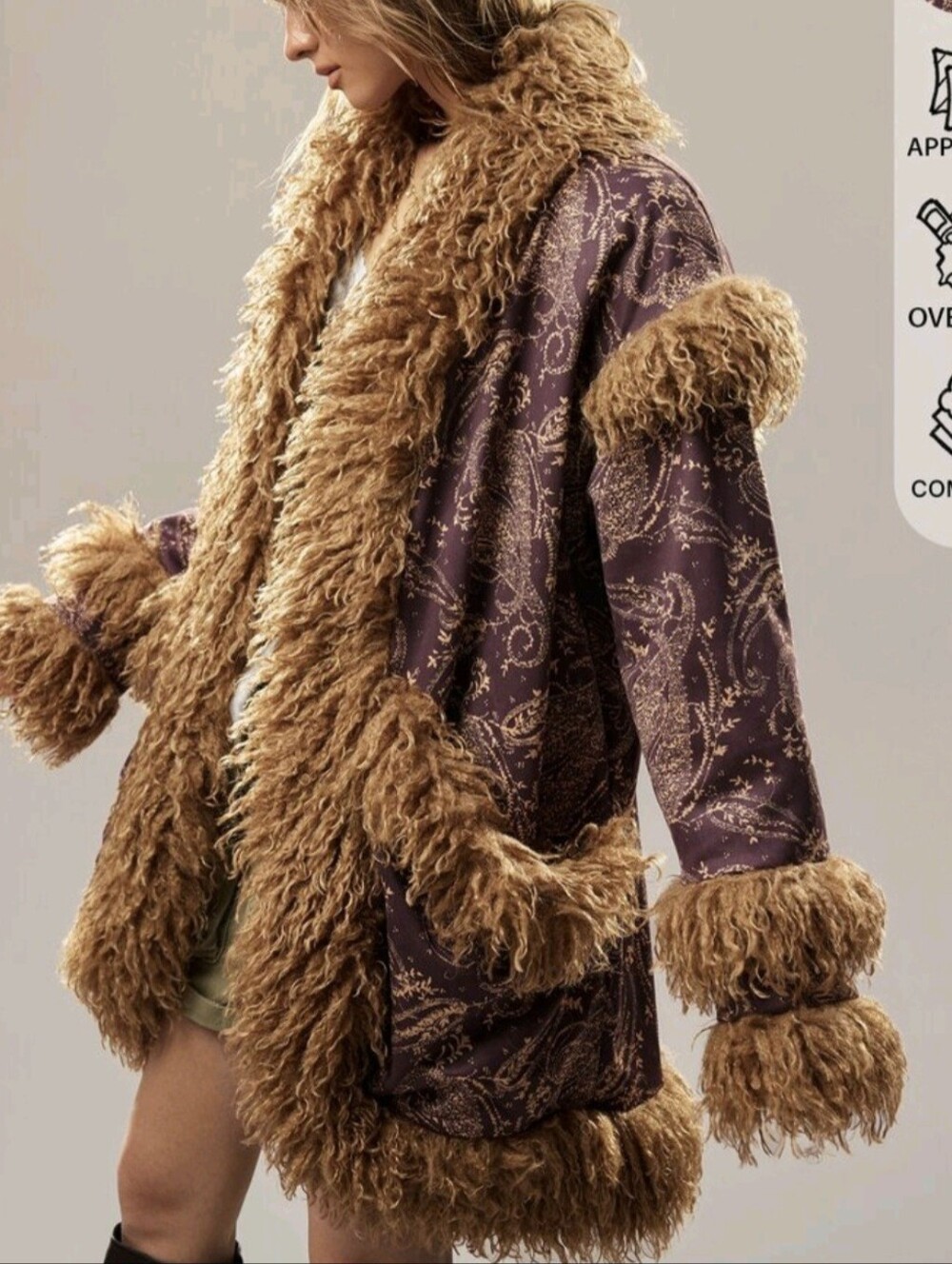 Women's Vintage Loose Mid-Length Cardigan Lazy Slimming Long Fur Faux Fur Coat